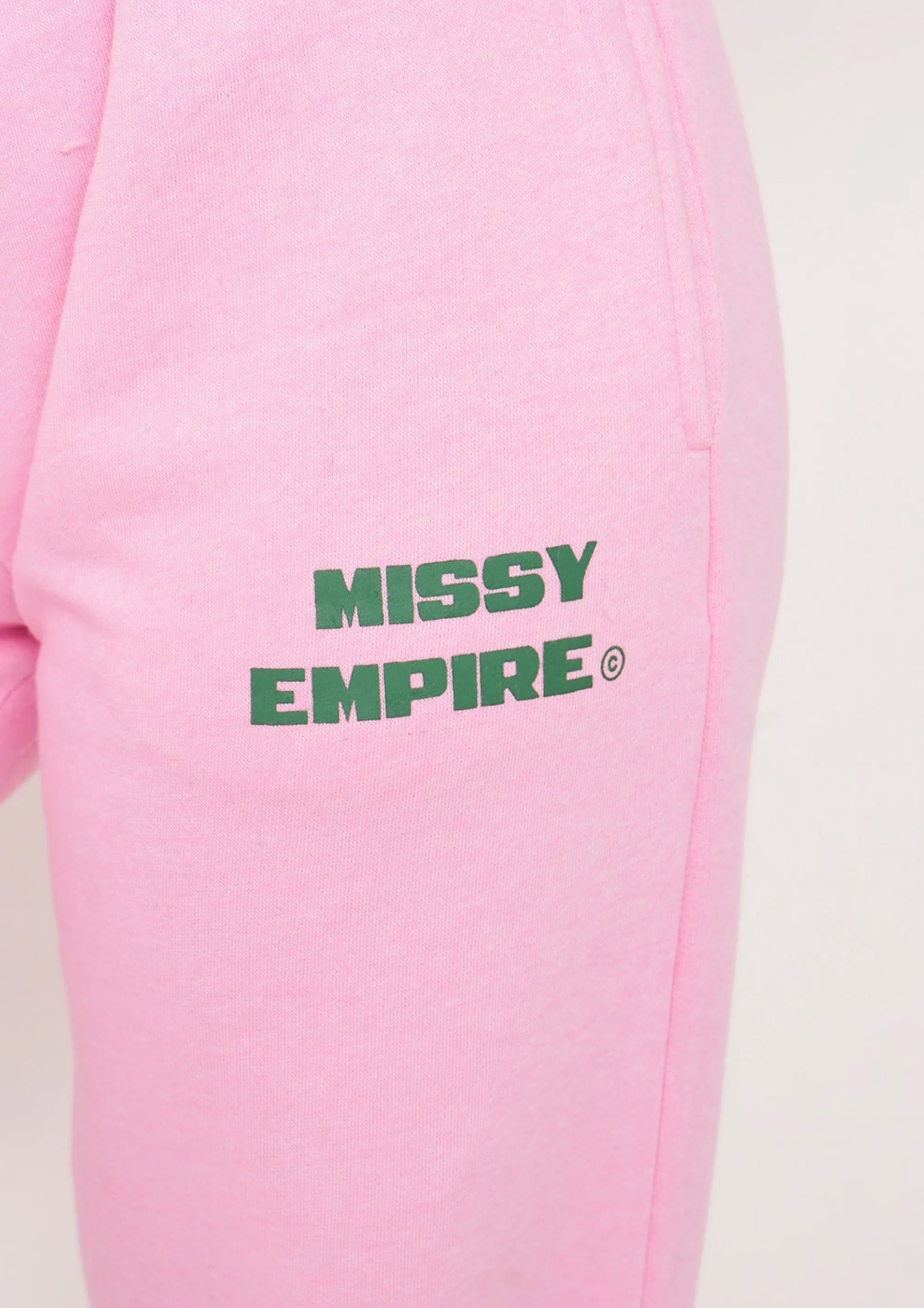 Missy Empire Annabella Baby Pink Printed Cuffed Joggers^Women Tracksuits
