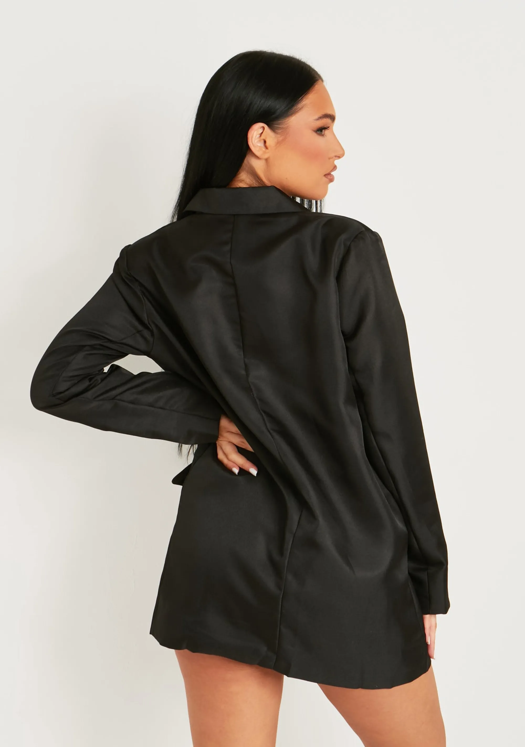 Missy Empire Bri Black Tailored Pocket Detail Oversized Blazer Dress^Women Dresses