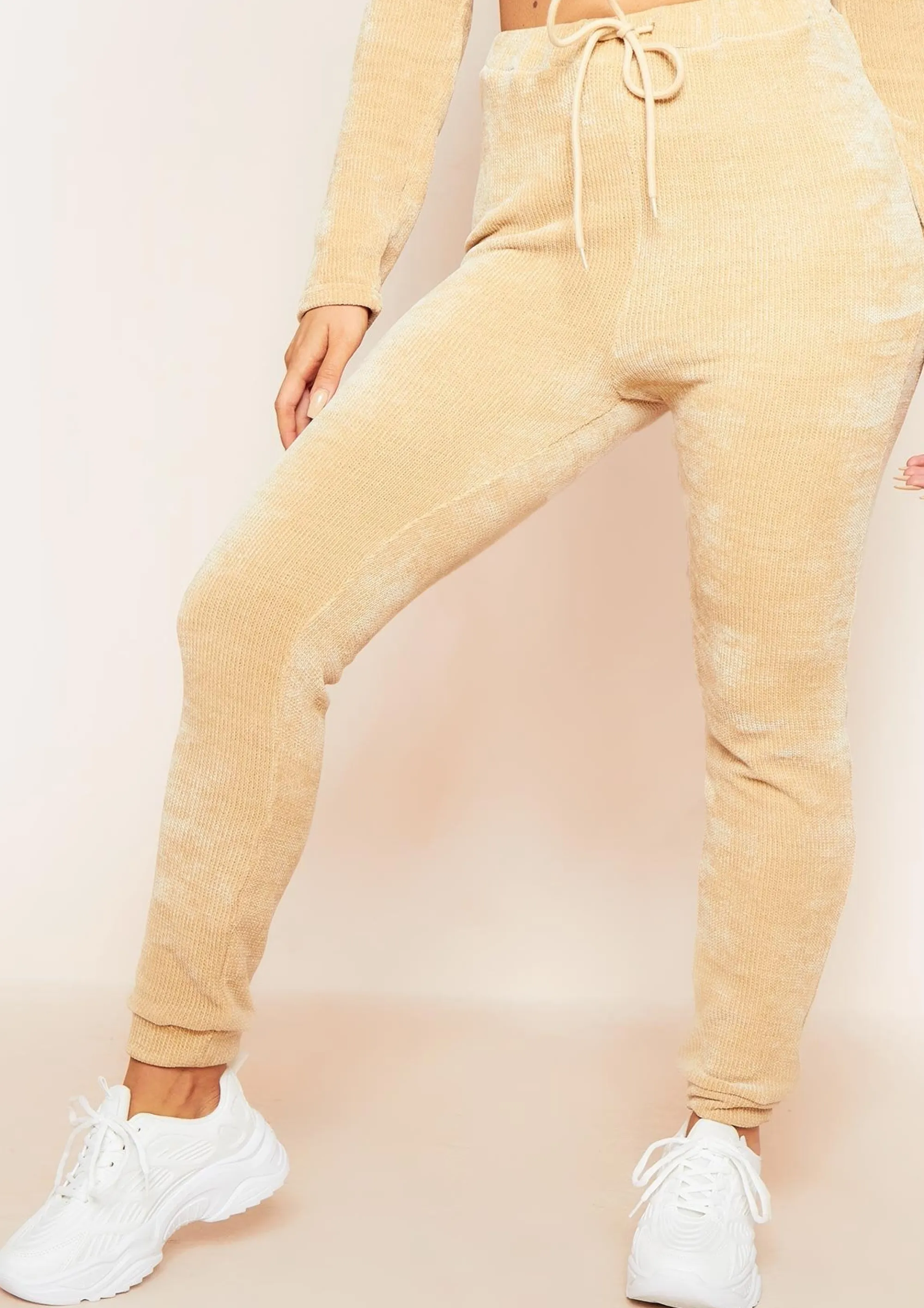 Missy Empire Charla Beige Chenille Drawstring Joggers^Women Loungewear