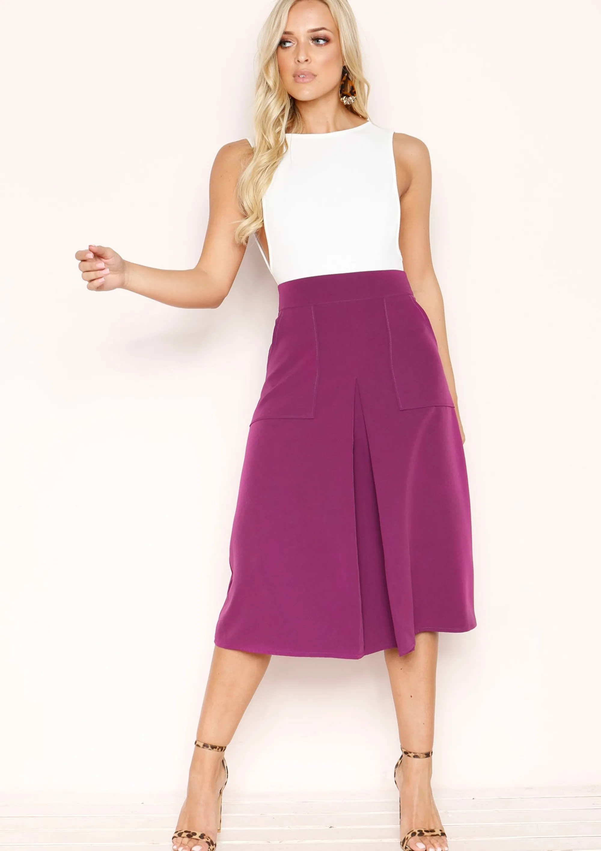 Missy Empire Claire Purple Midi Skirt Cheap