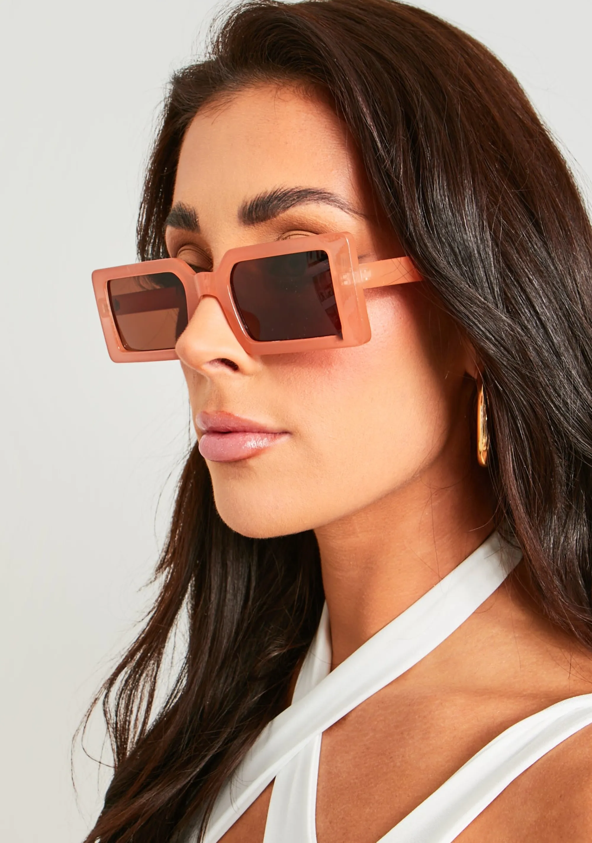 Missy Empire Gigi Terracotta Square Frame Sunglasses^Women Sunglasses