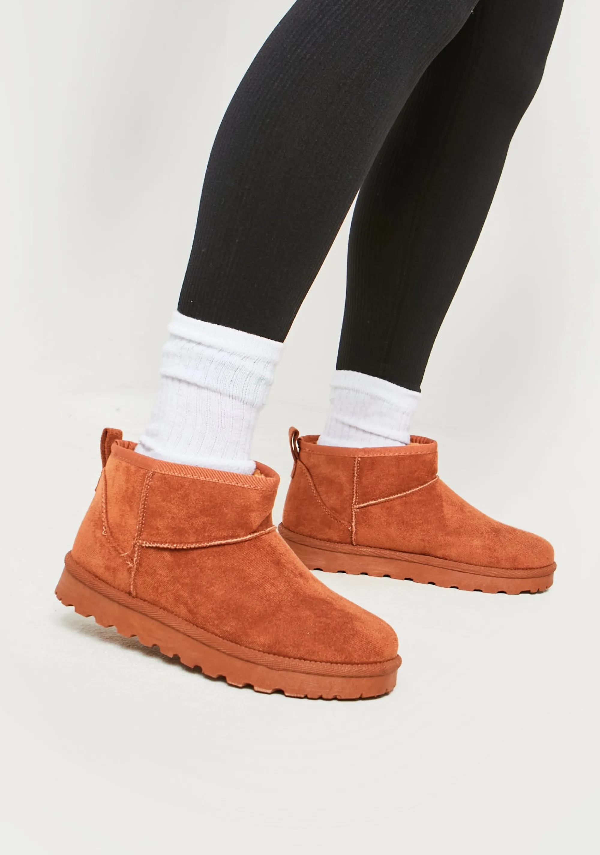 Missy Empire Gina Chestnut Ultra Mini Ankle Boots^Women Boots