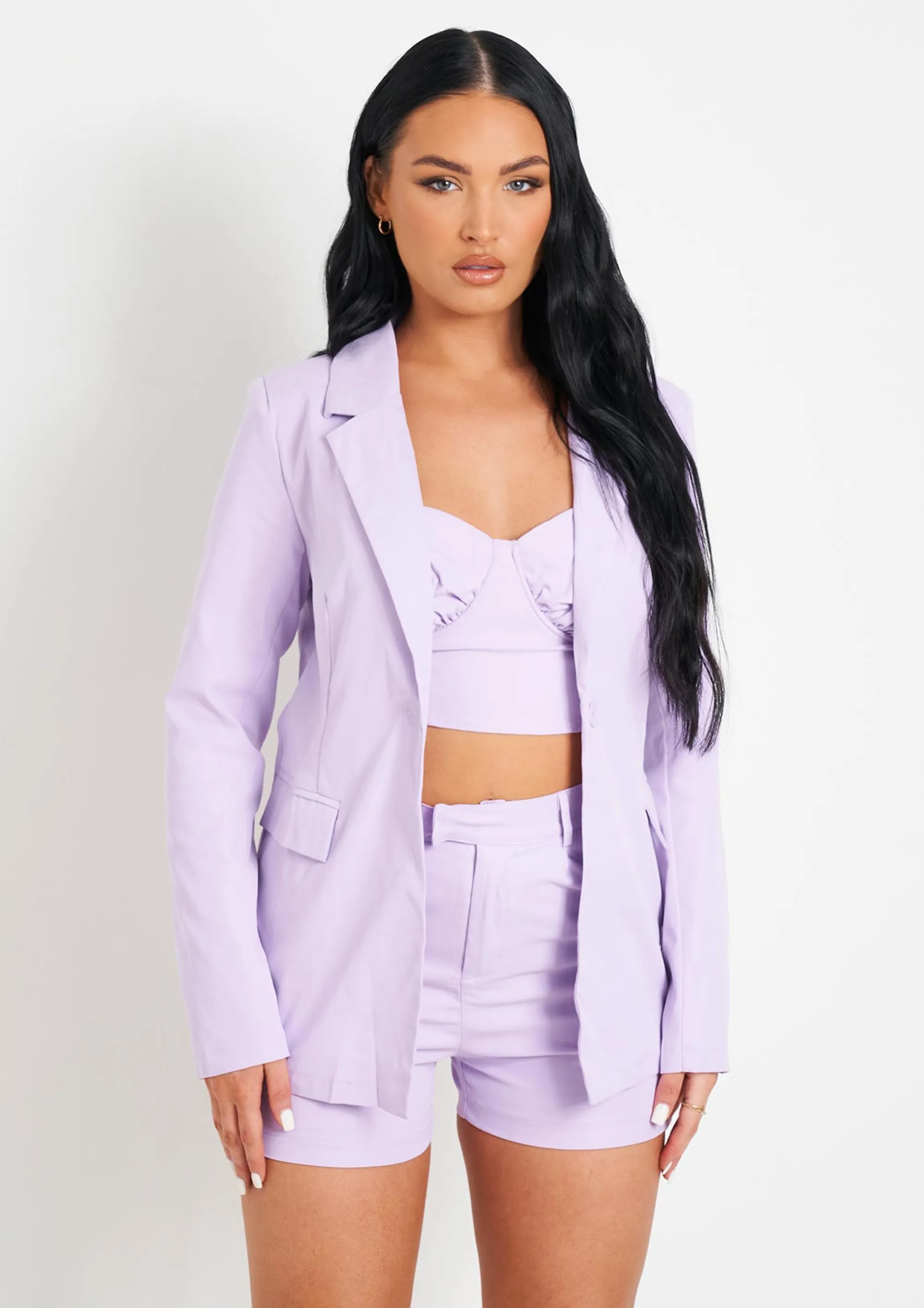 Missy Empire Hattie Lilac Tailored Blazer Clearance
