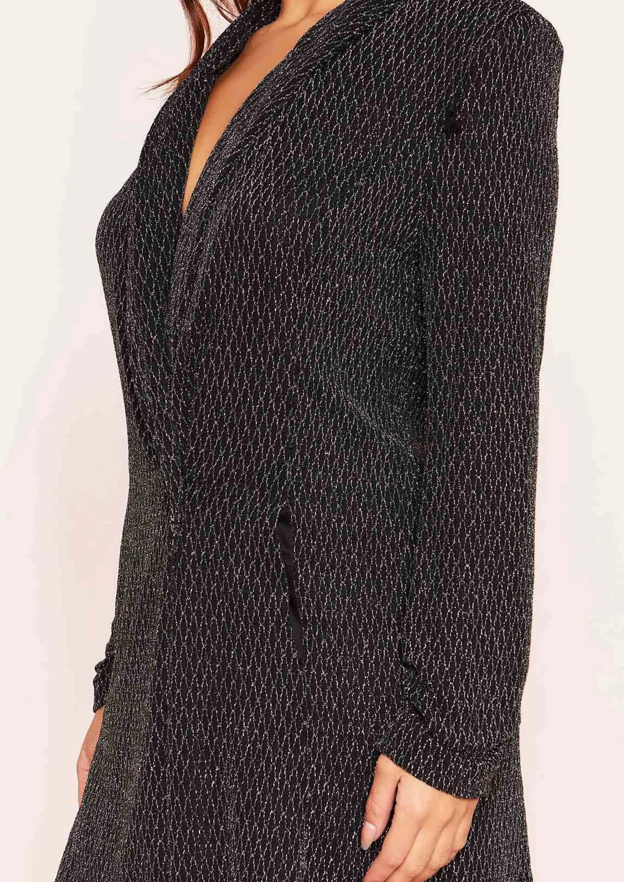 Missy Empire Heidy Silver Stitch Detail Blazer Dress^Women Dresses