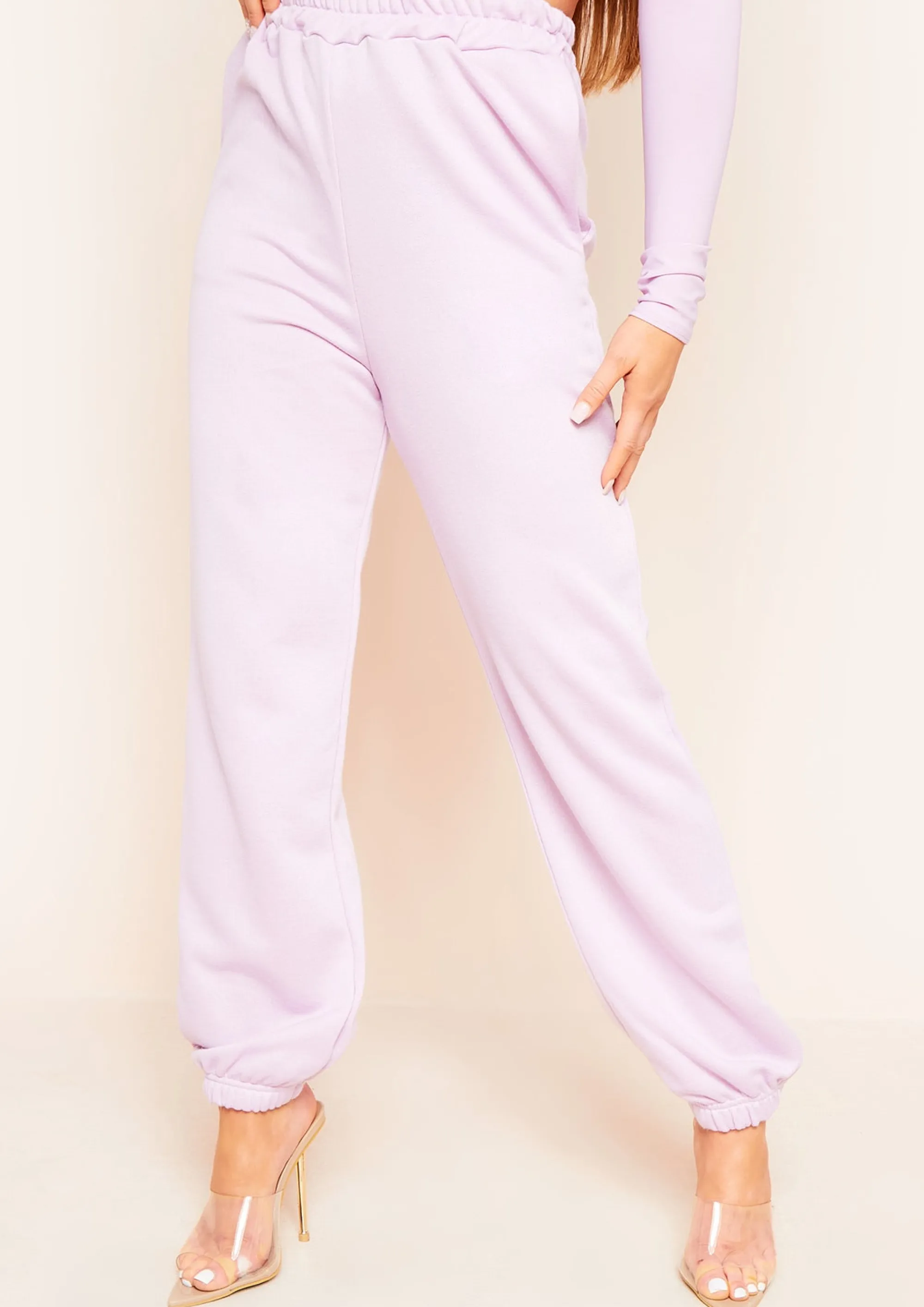 Missy Empire Hilma Lilac Casual Loopback Joggers^Women Tracksuits