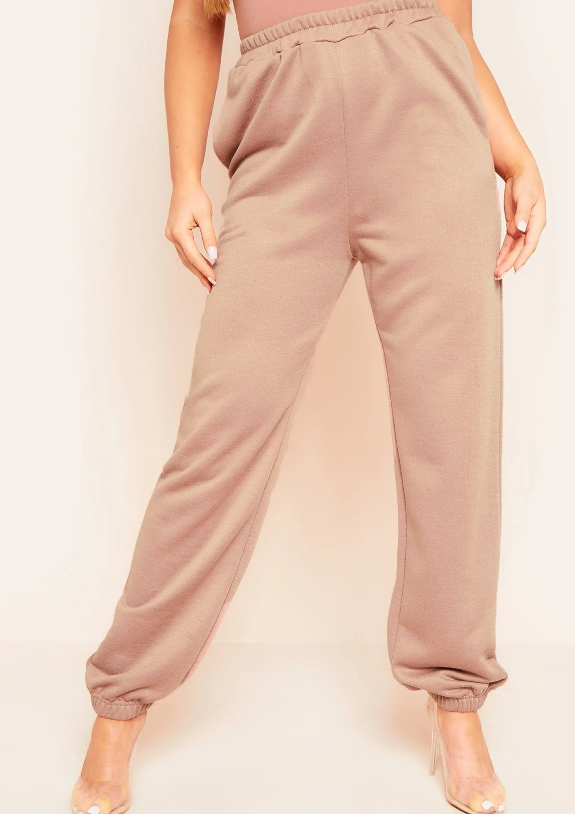 Missy Empire Hilma Mocha Casual Loopback Joggers^Women Loungewear