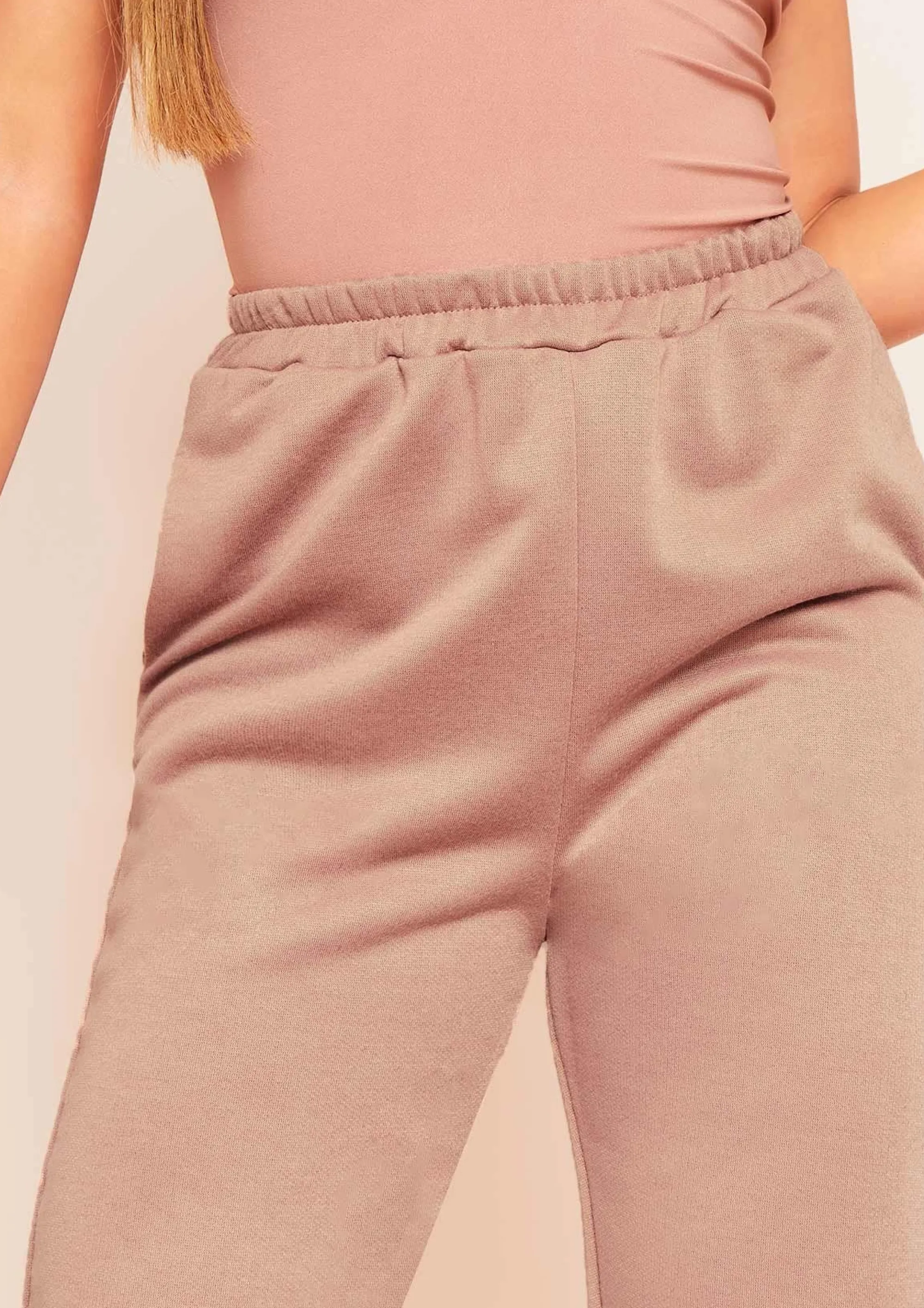 Missy Empire Hilma Mocha Casual Loopback Joggers^Women Loungewear