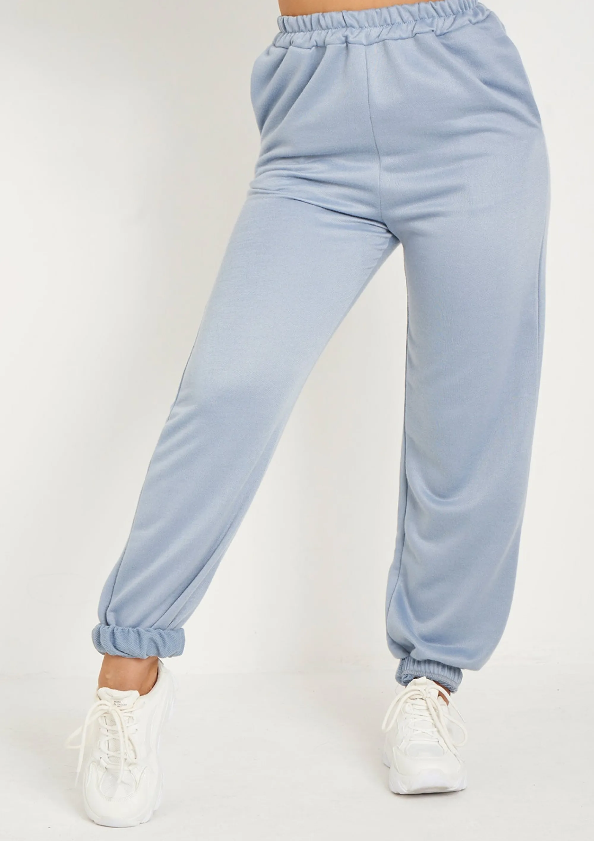 Missy Empire Hilma Pastel Blue Casual Loopback Joggers^Women Tracksuits