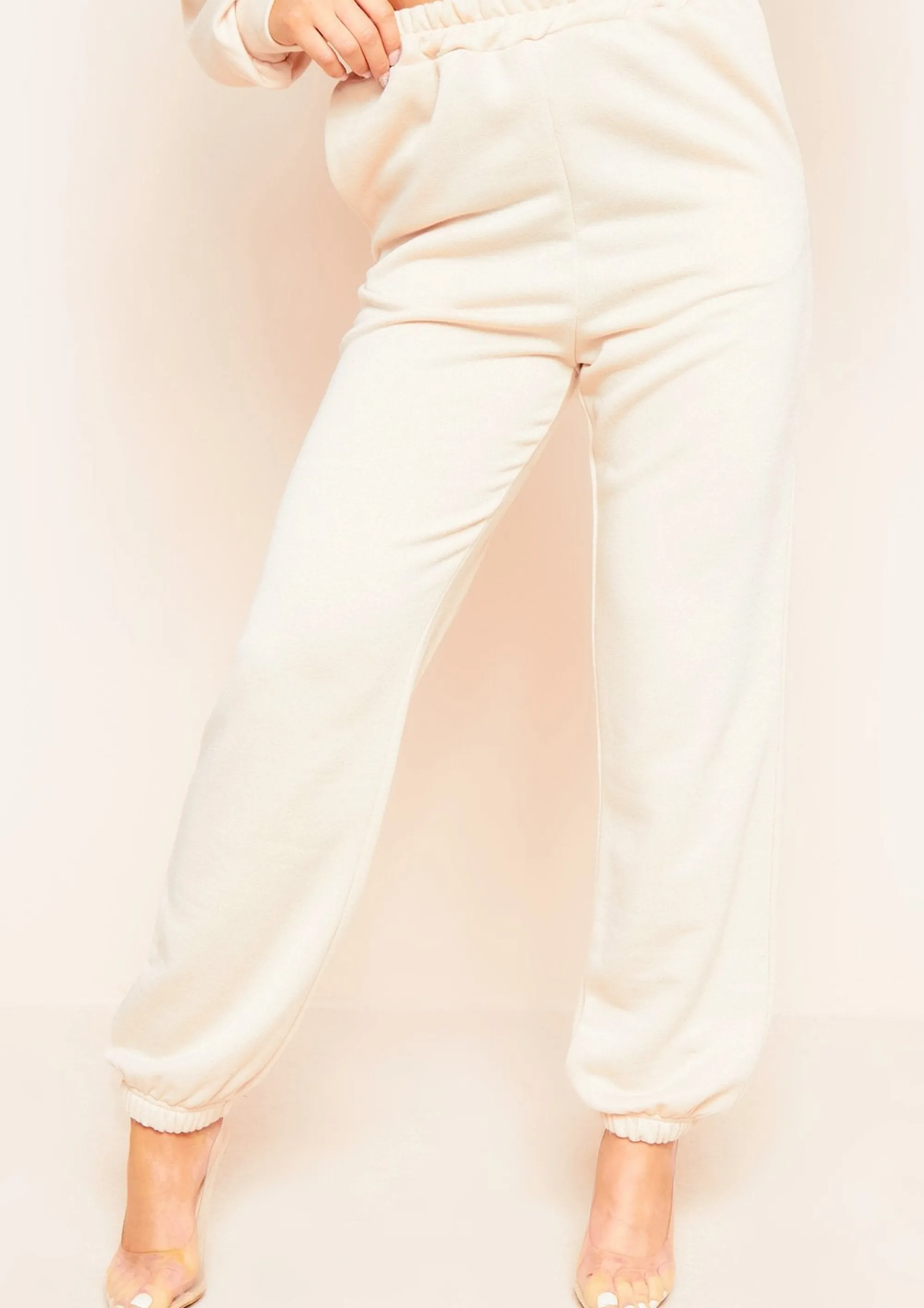 Missy Empire Hilma Stone Casual Loopback Joggers^Women Tracksuits