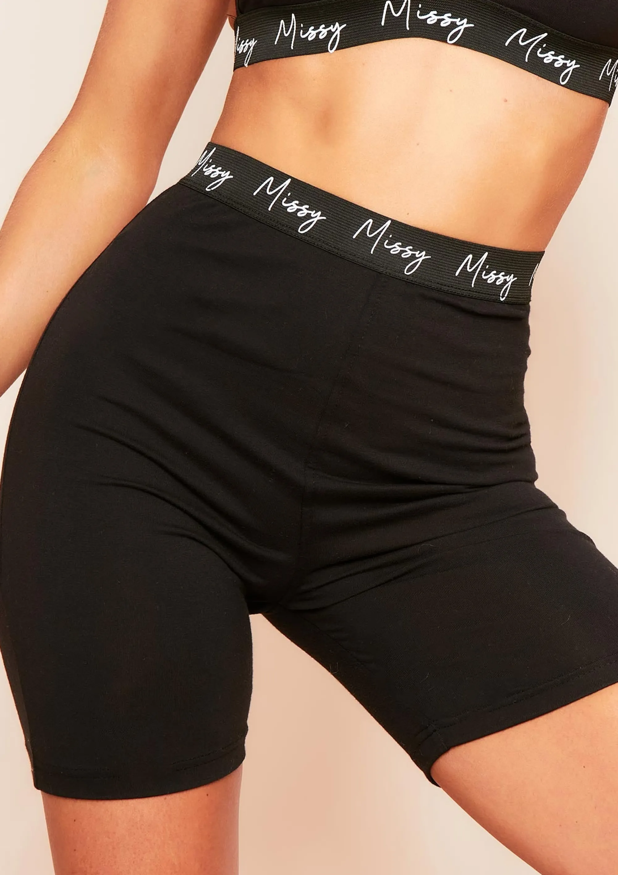 irina_black_missy_high_waisted_jersey_cycle_short_2.webp Missy Empire Irina Black Missy High Waisted Jersey Cycle Short^Women Shorts