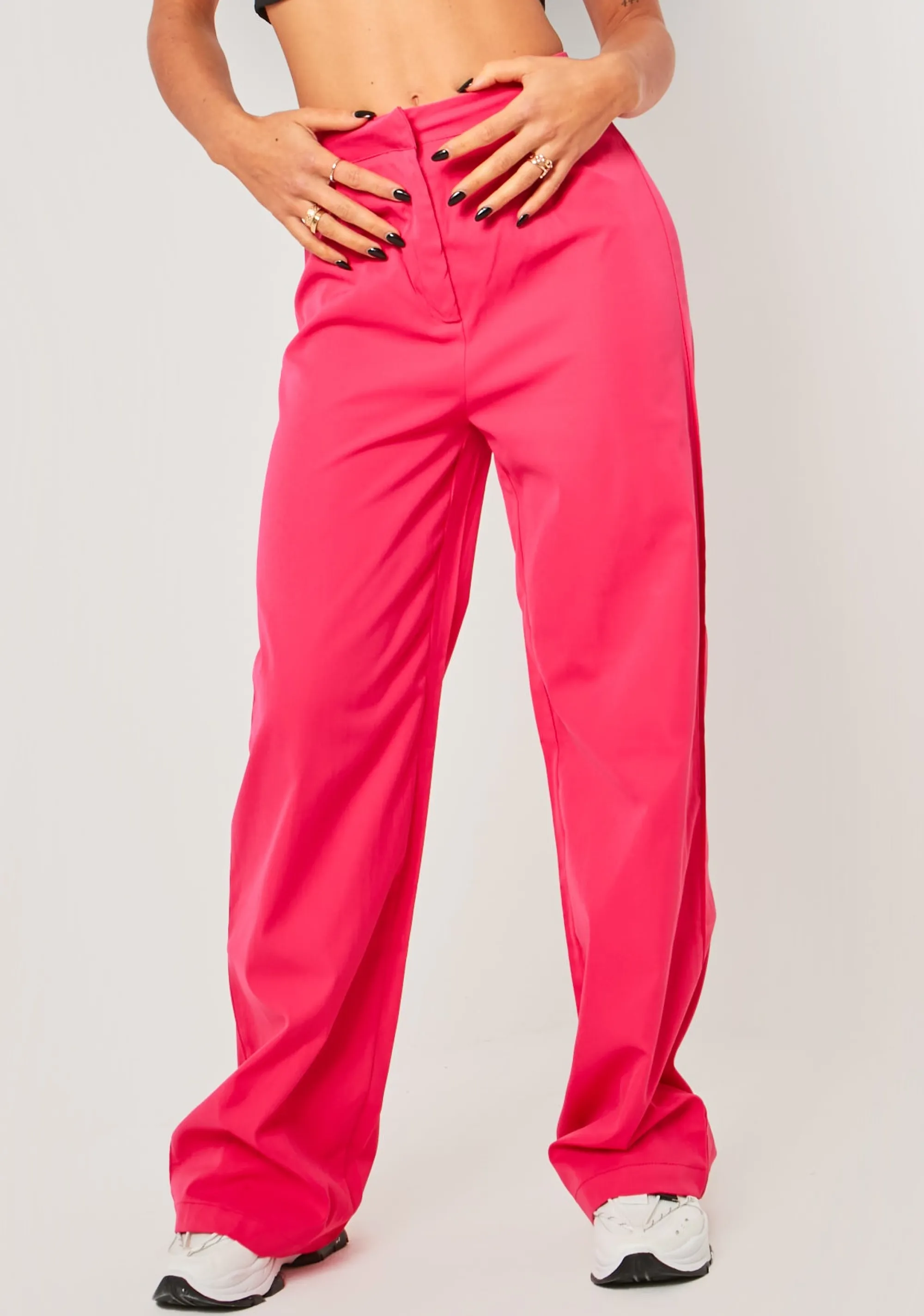 Missy Empire Jennifer Hot Pink Wide Leg Trouser^Women Trousers