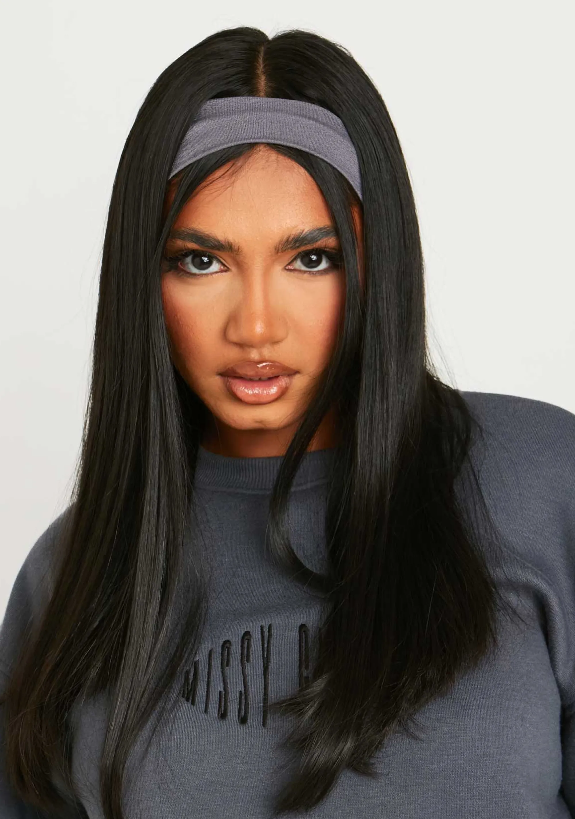 Missy Empire Jessy Grey Jersey Headband^Women Hair Accessories