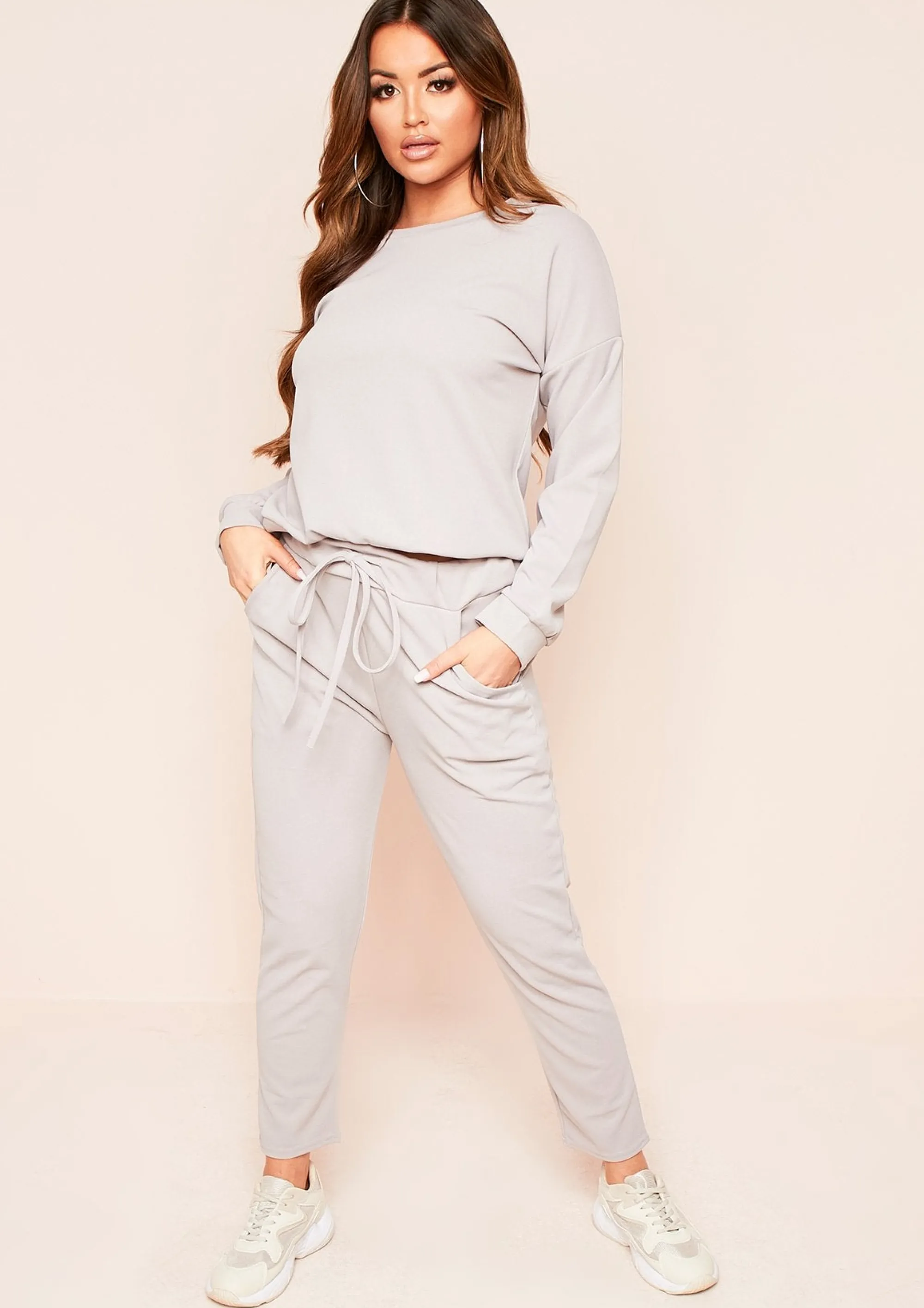 Missy Empire Julie Grey Jumper Loungewear Set^Women Loungewear