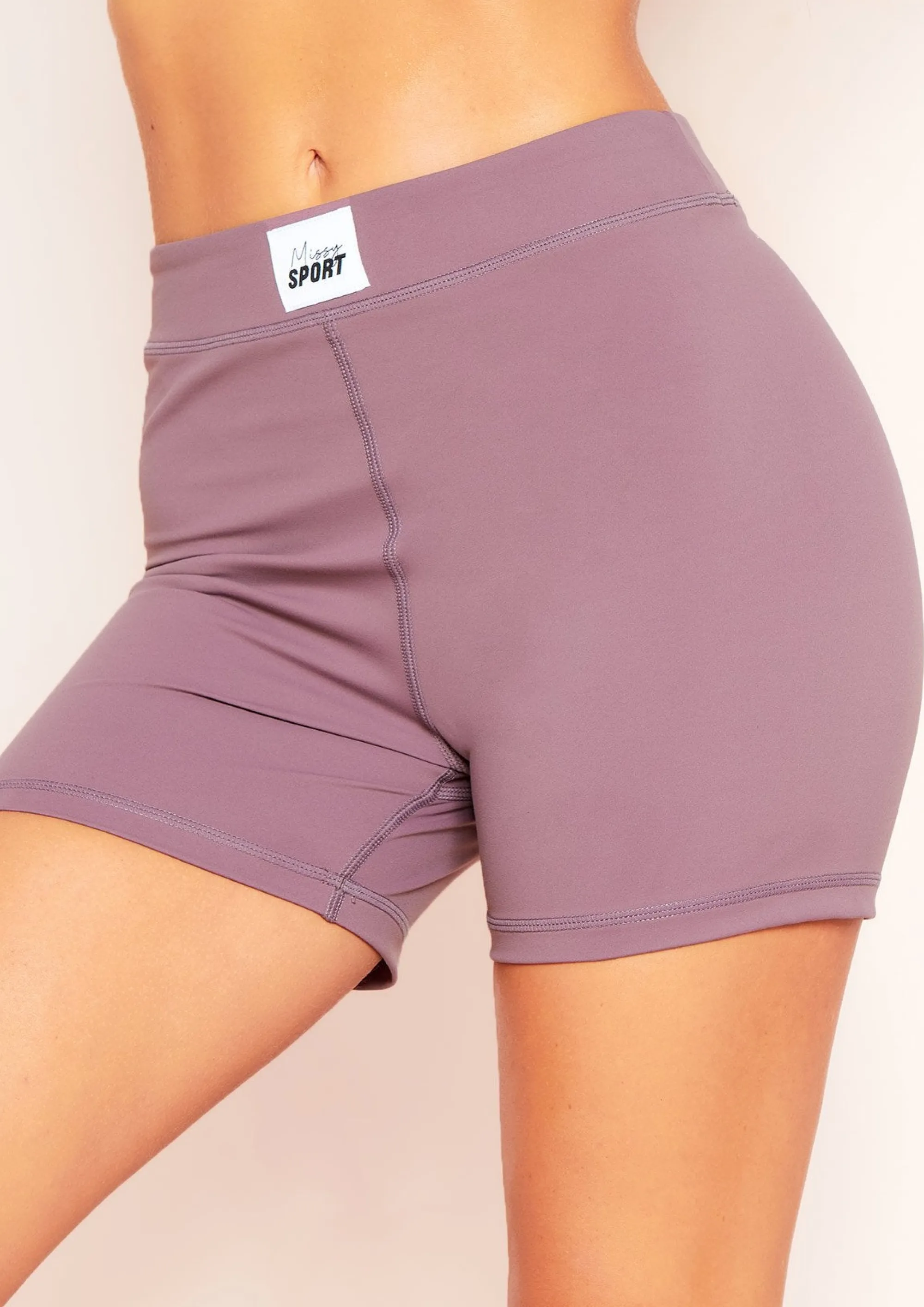 Missy Empire Katy Purple Missy Sport Tab Logo Thick Gym Shorts^Women Shorts