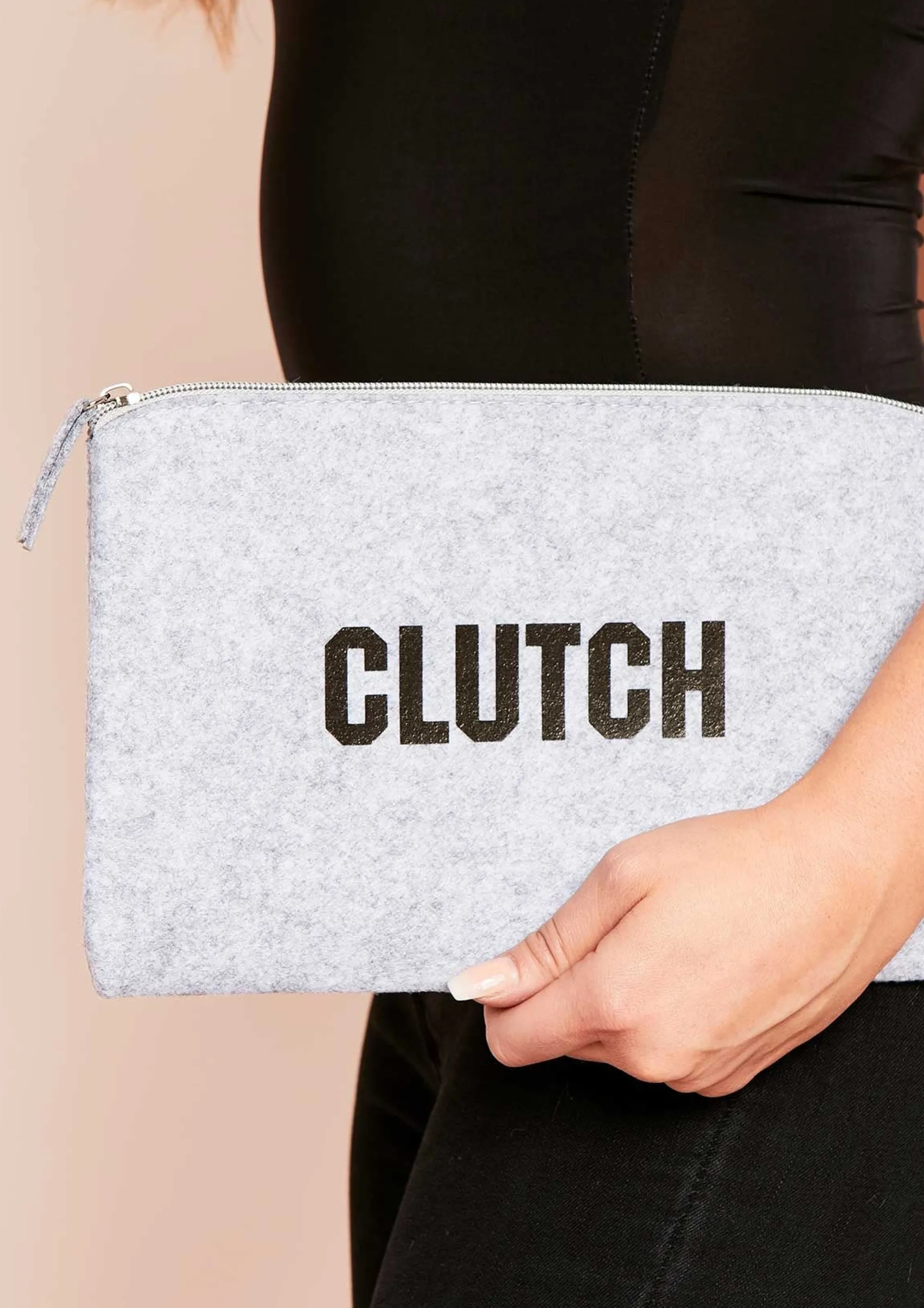 Missy Empire Lara Grey Slogan Clutch Bag^Women Bags & Purses