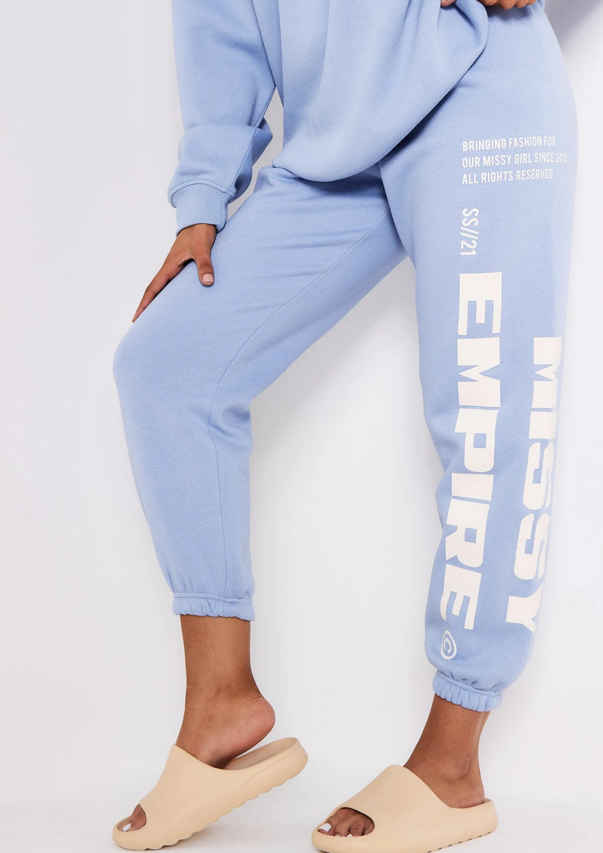 Missy Empire Layla Blue Slogan Joggers^Women Loungewear