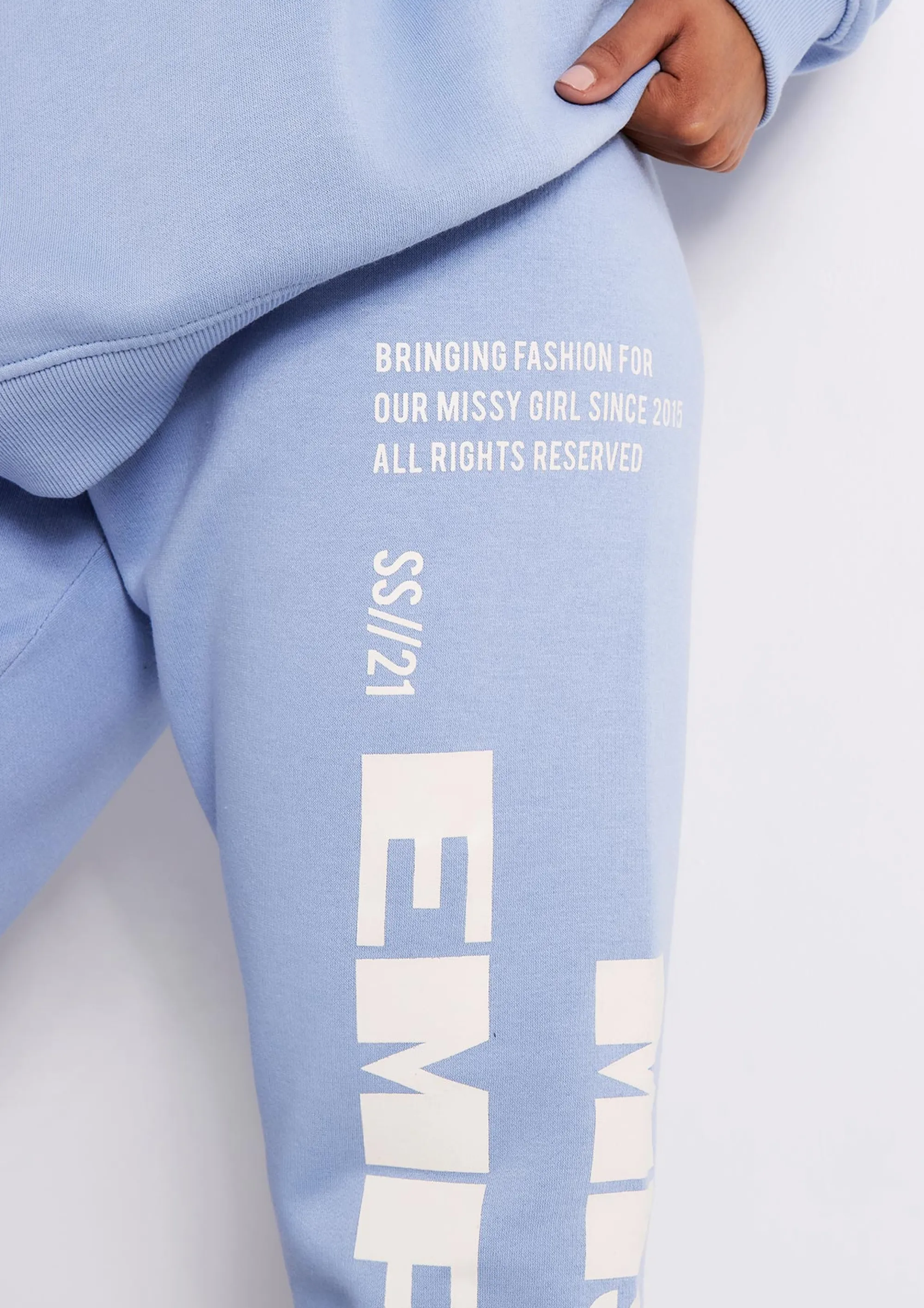 Missy Empire Layla Blue Slogan Joggers^Women Loungewear