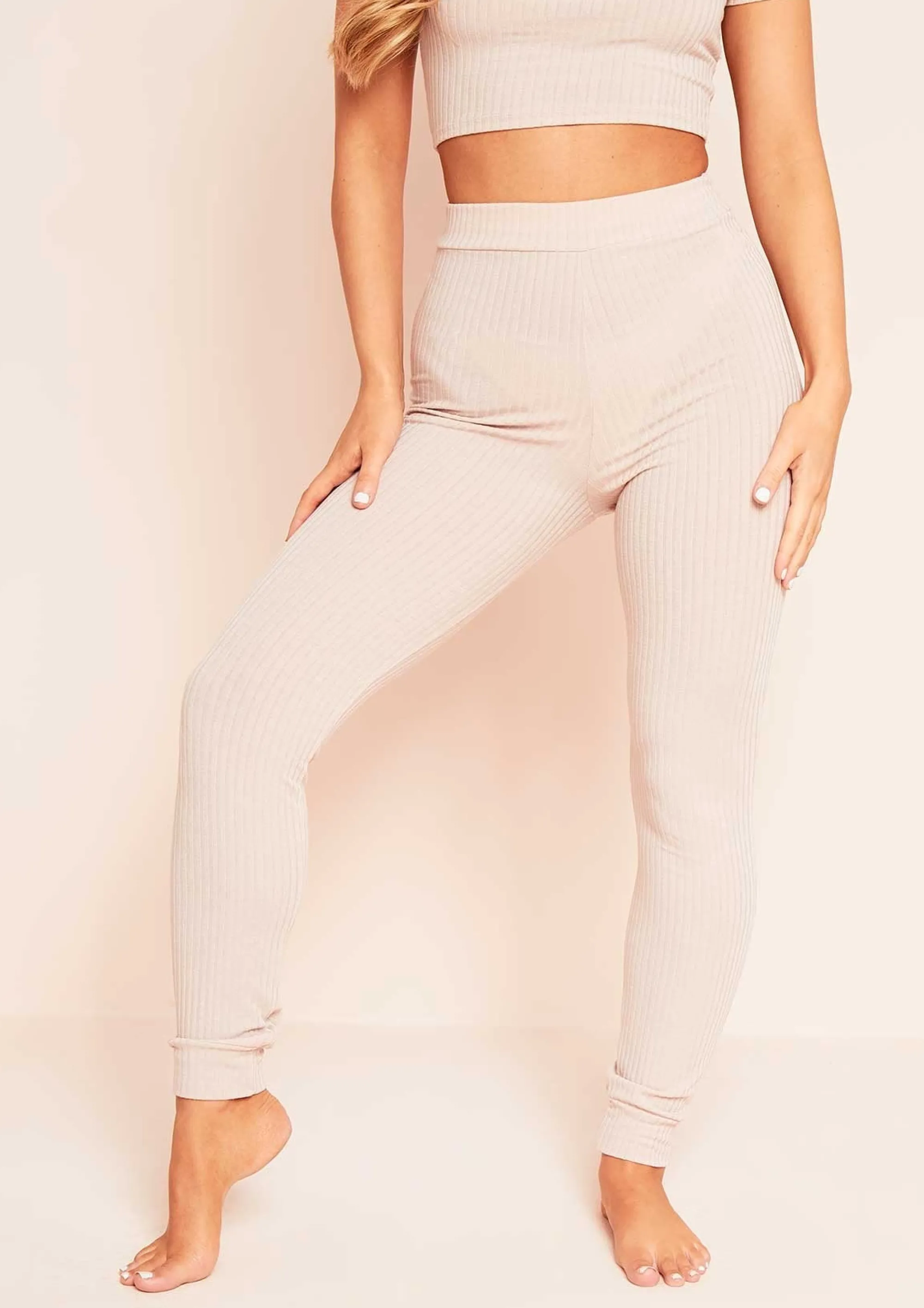 Missy Empire Layla Pink Mix & Match Ribbed Lounge Skinny Jogger Fashion