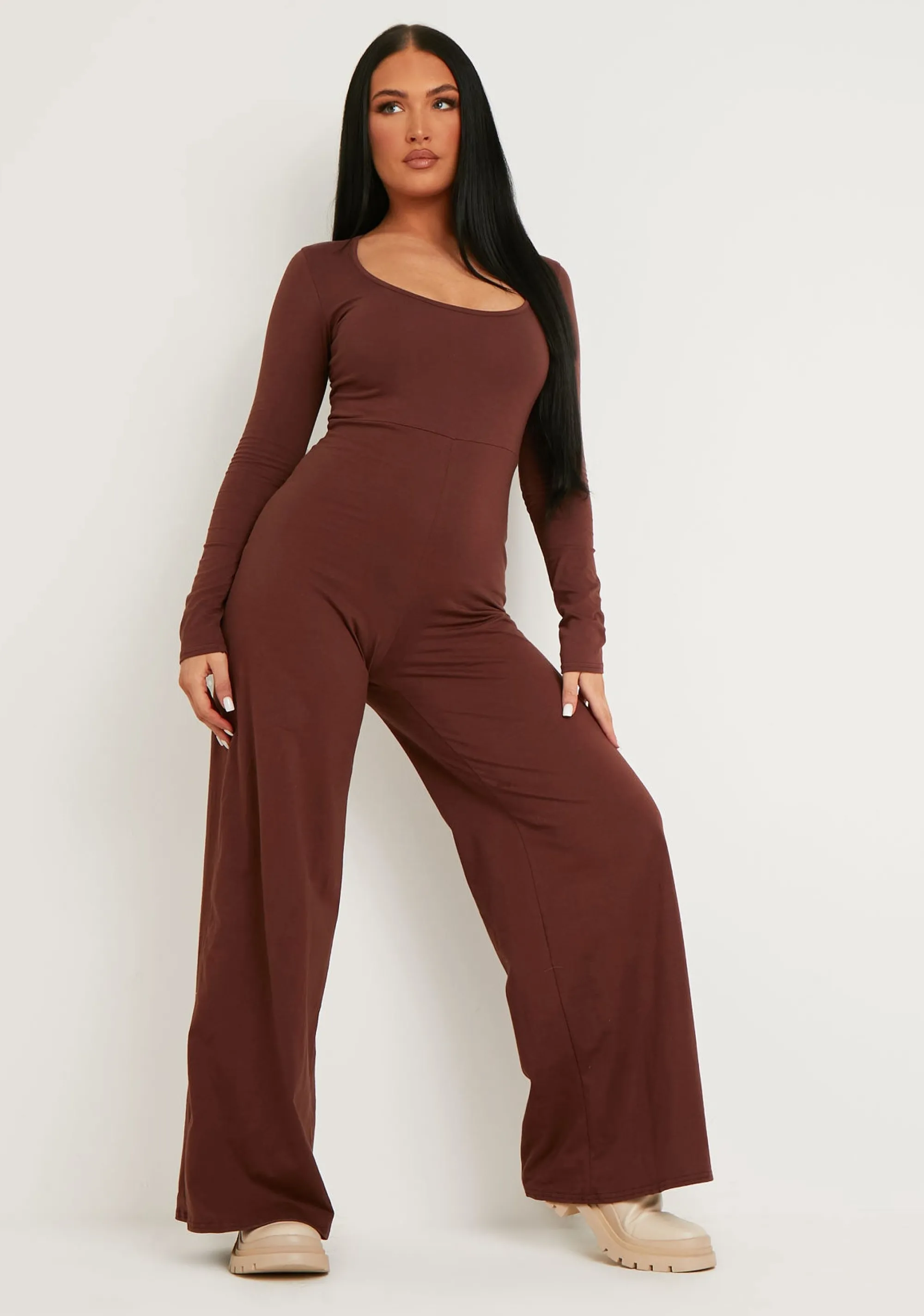 Missy Empire Layton Chocolate Wide Leg Jumpsuit^Women Jumpsuits & Playsuits