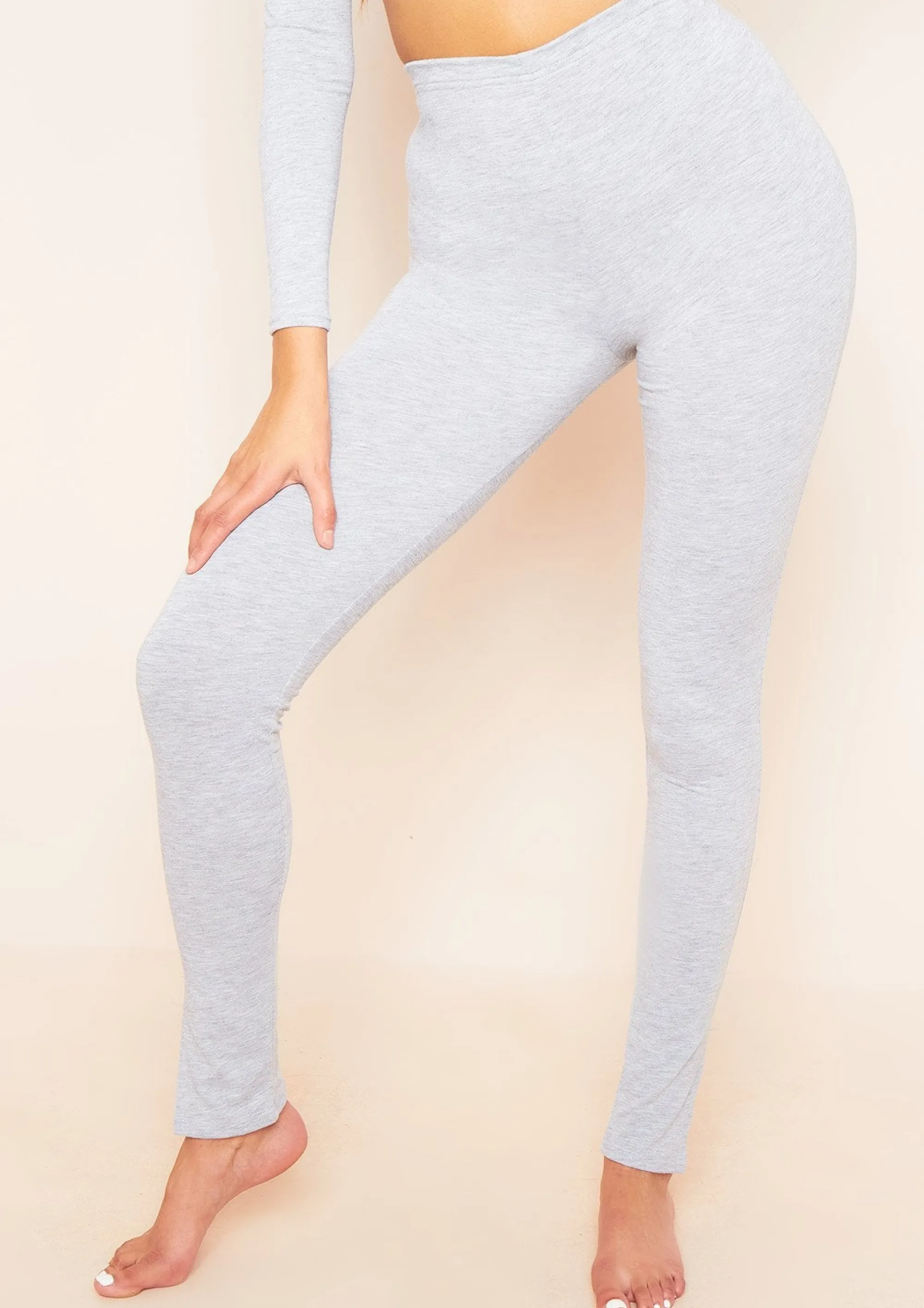 Missy Empire Lola Grey Split Hem Leggings^Women Loungewear