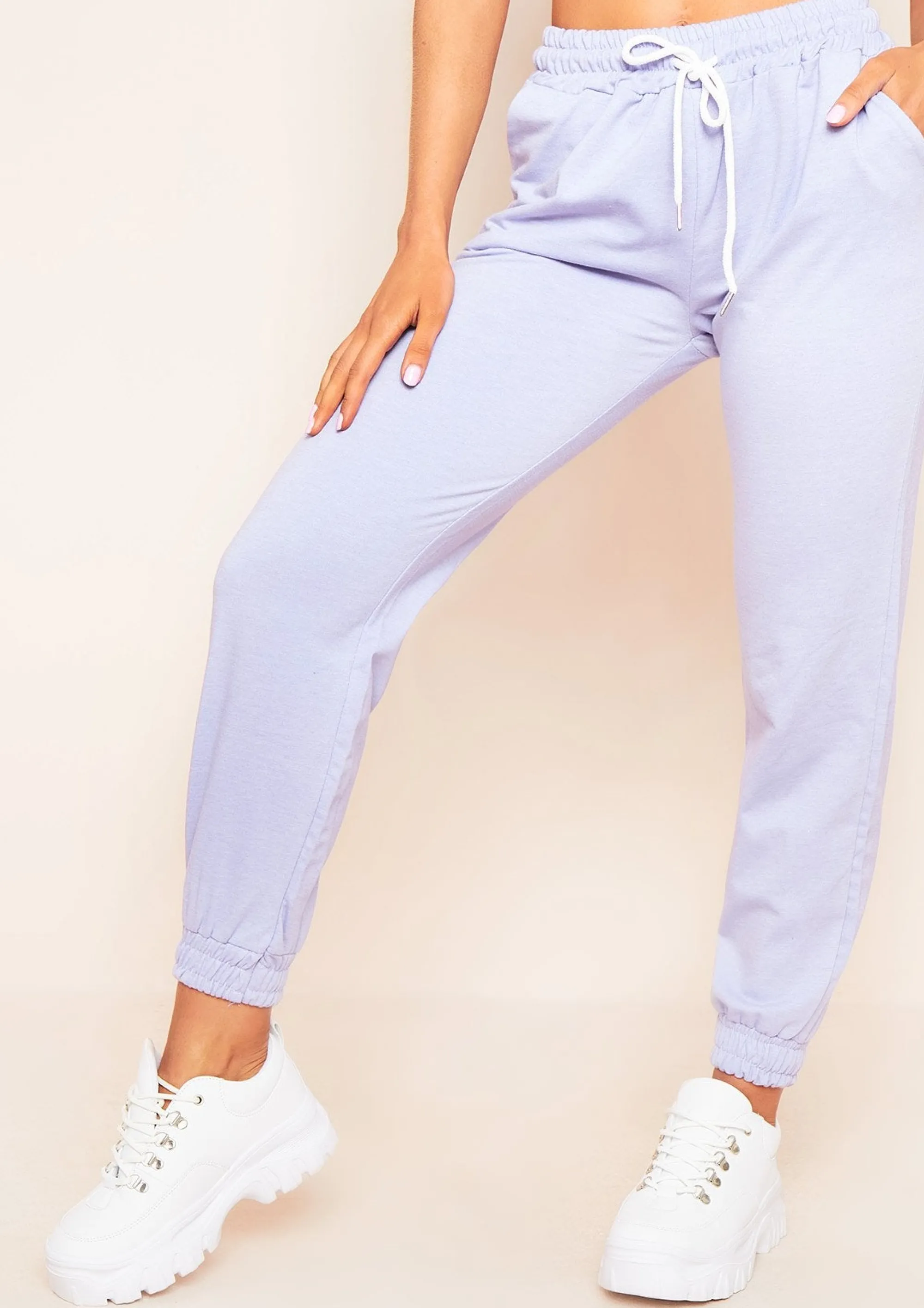 Missy Empire Marie Lilac Drawstring Casual Joggers New