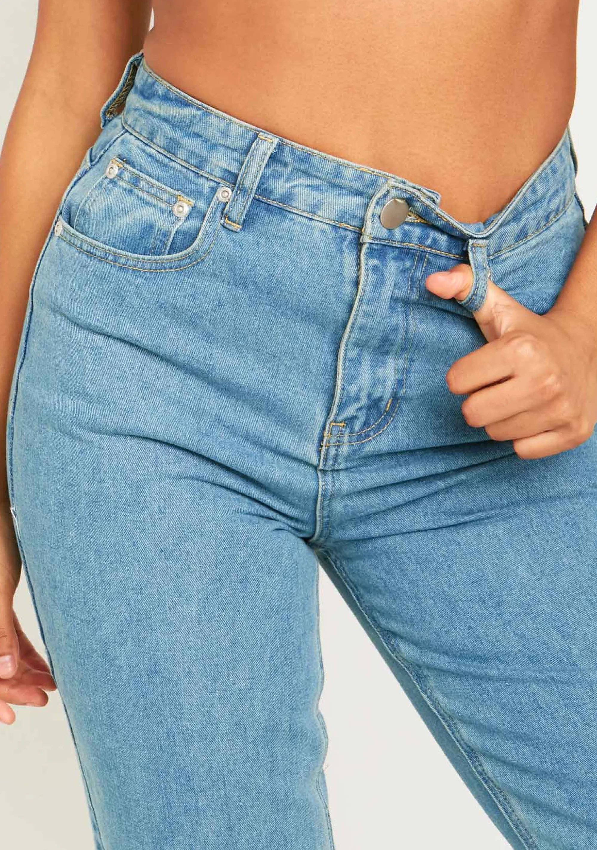 Missy Empire Naomi Vintage Wash Straight Leg Seam Detail Jeans Flash Sale