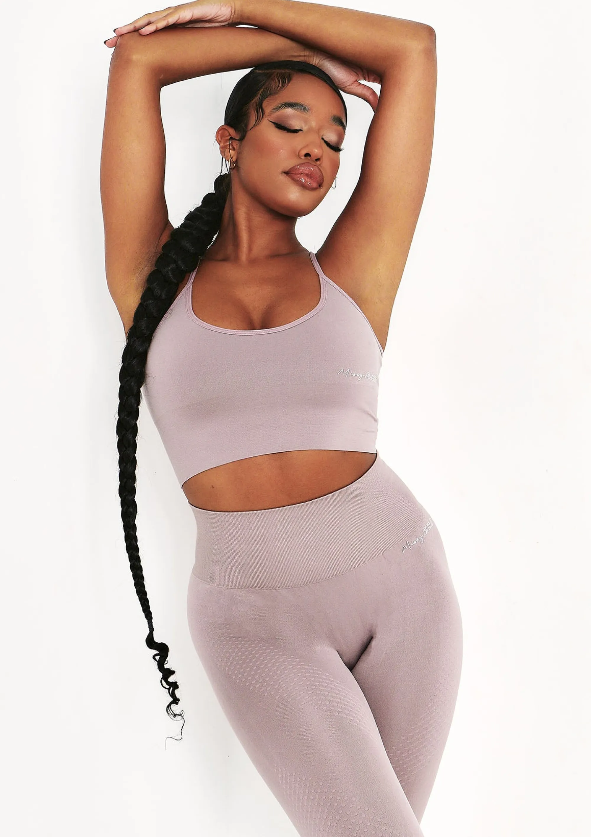 Missy Empire Pav Mocha Missy Sport Cross Strap Seamless Gym Crop Top New