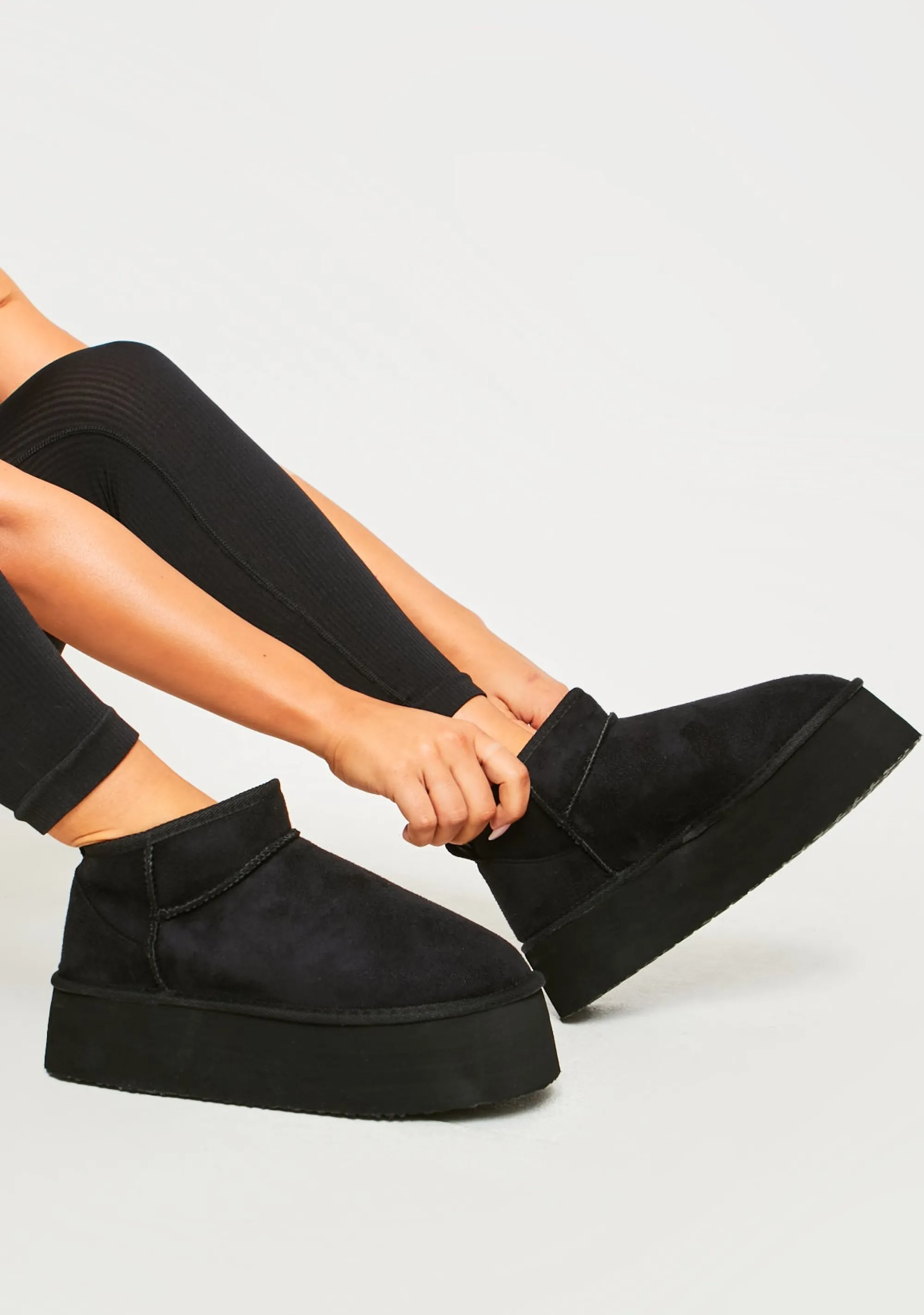 Missy Empire Phoebe Black Platform Ankle Boots^Women Boots