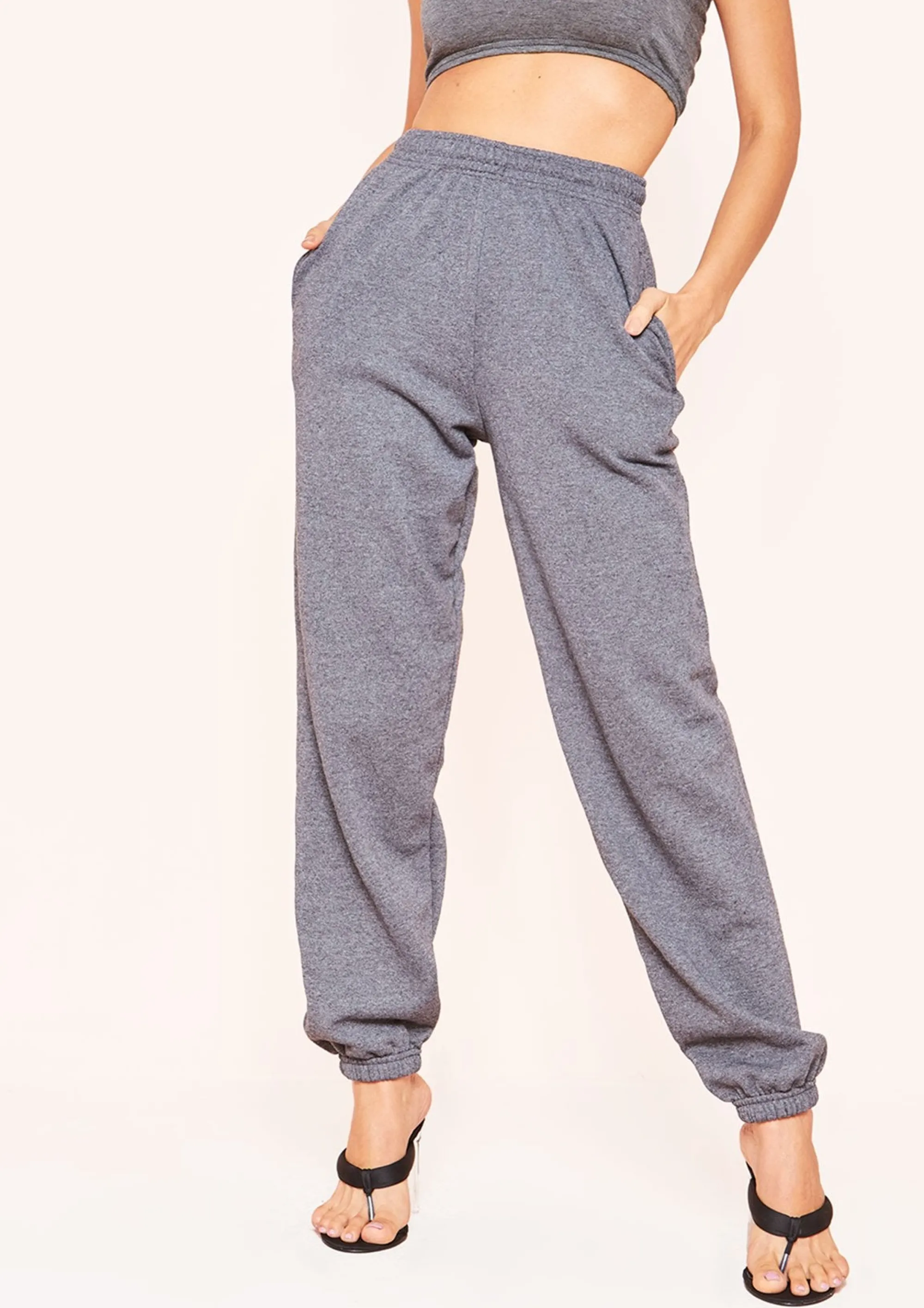 Missy Empire Rebecca Charcoal Casual Joggers^Women Loungewear