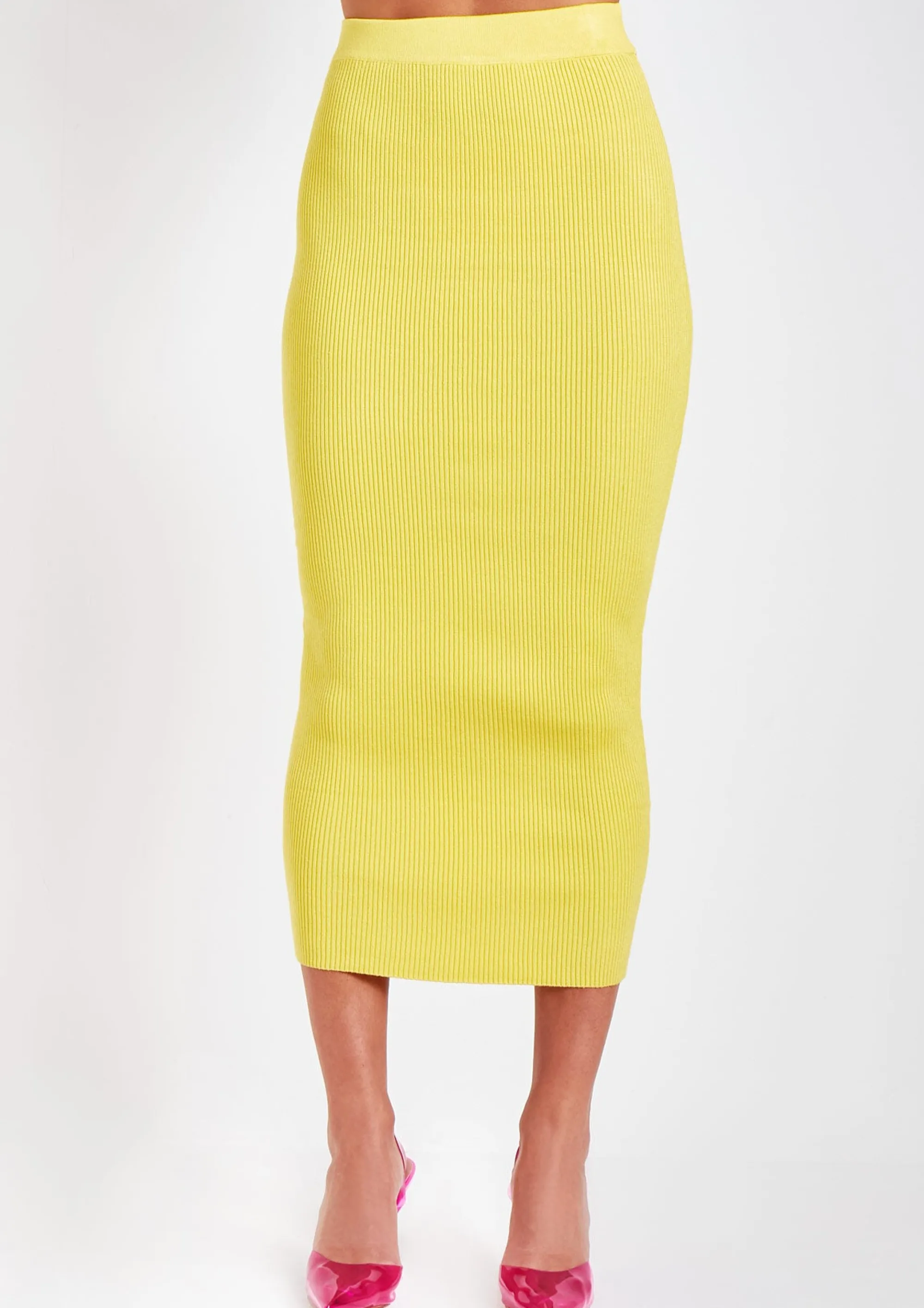 Missy Empire Robyn Yellow Rib Knit Bralet And Midaxi Skirt Co-Ord Set Best