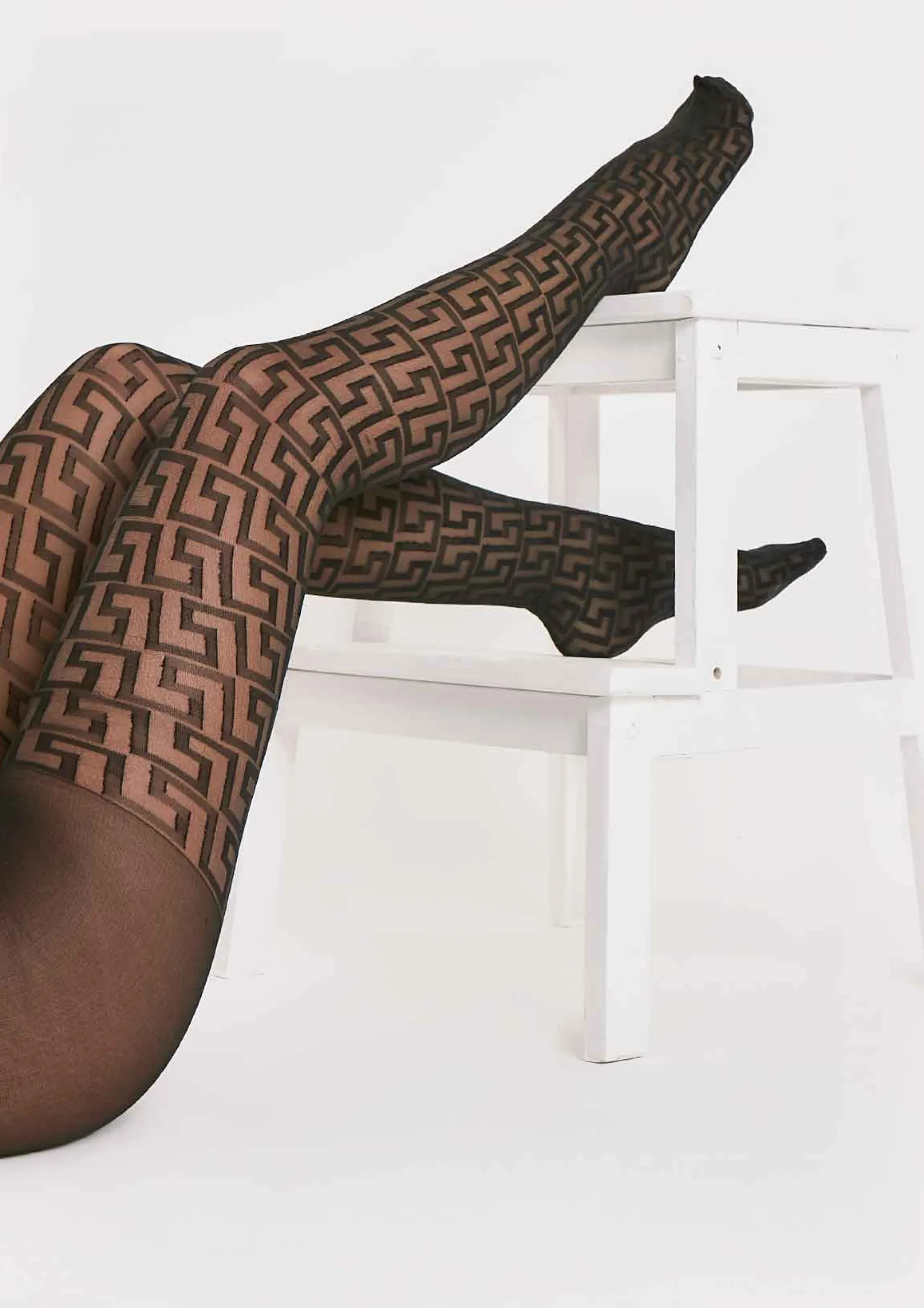 Missy Empire Talia Black Patterned Tights^Women Socks & Tights