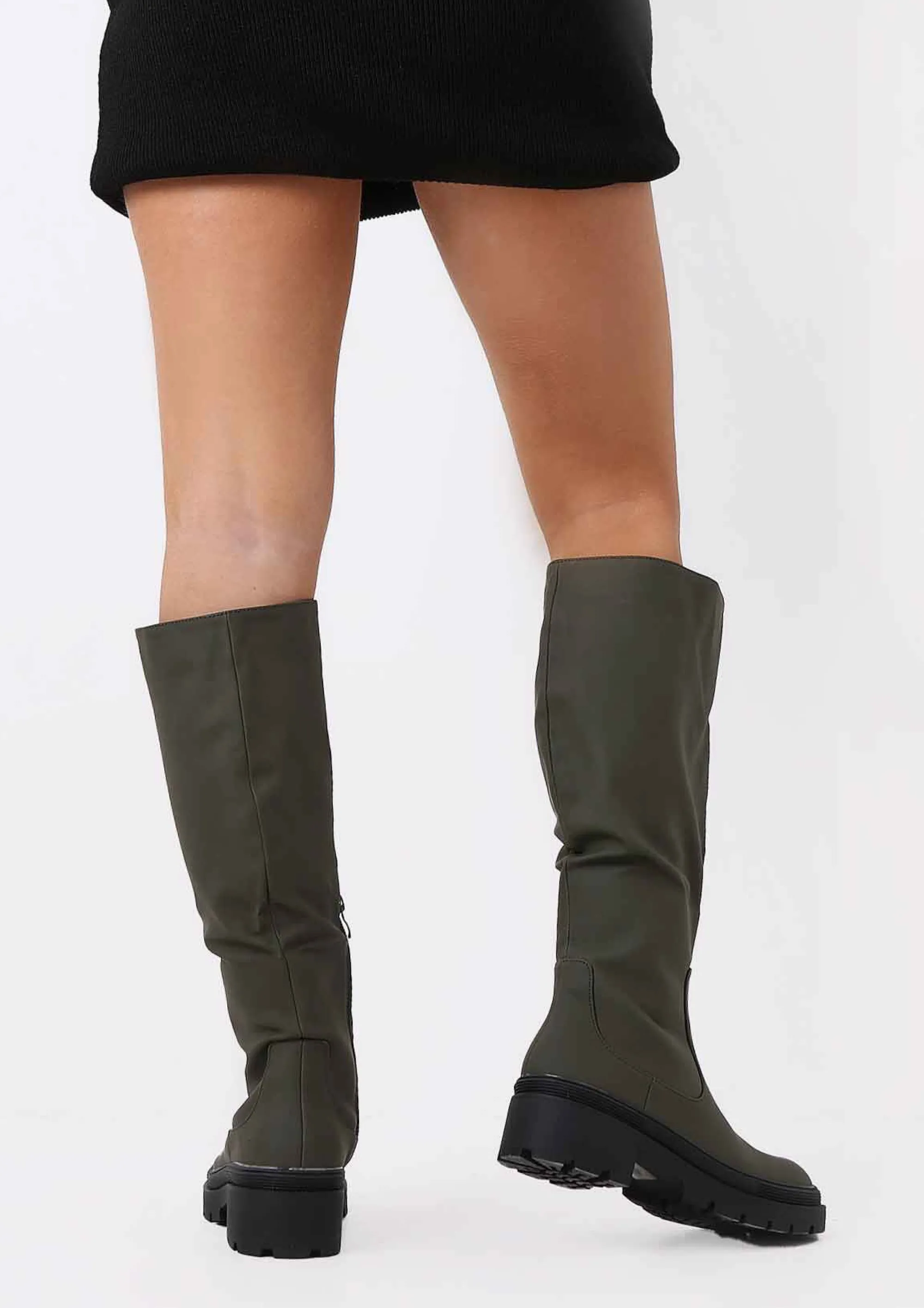 Missy Empire Zeke Khaki Wellie Boots^Women Boots